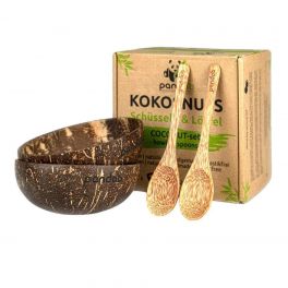 Cuenco de Coco de bambu con cucharas PANDOO Cuenco de Coco de bambu con cucharas PANDOO