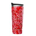 Vaso Isotermica Acero Inox. FLORES ROJO 470 ml QWE