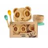 Vajilla infantil d bamb&uacute; ,silicona y bandeja PANDO