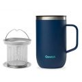 Taza Isotérmica 470 c/filtro- tapa AZUL Inox QWETC