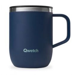 Taza Isot&eacute;rmica 350 asa y tapa AZUL Inox QWETC