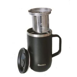Taza Isot&eacute;rmica 470 c/filtro- tapa NEGR Inox QWETC