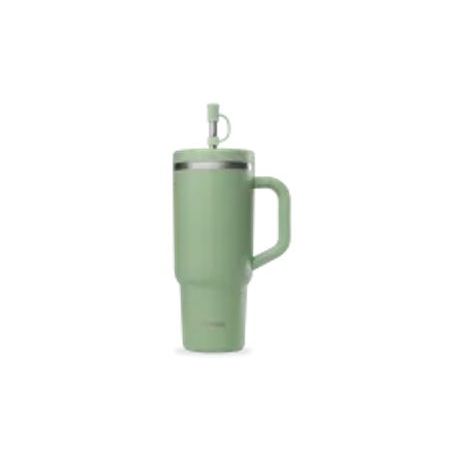 Travel Cup Isot&eacute;r, asa+pajita Inox VERDE 900mlQWET