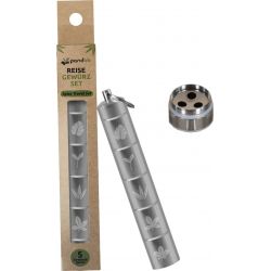 Especiero en tubo de metal 5 Tarros - PANDOO